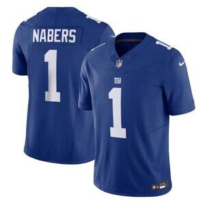 Mens Youths  Kids 1 Malik Nabers Stitched Blue Jersey